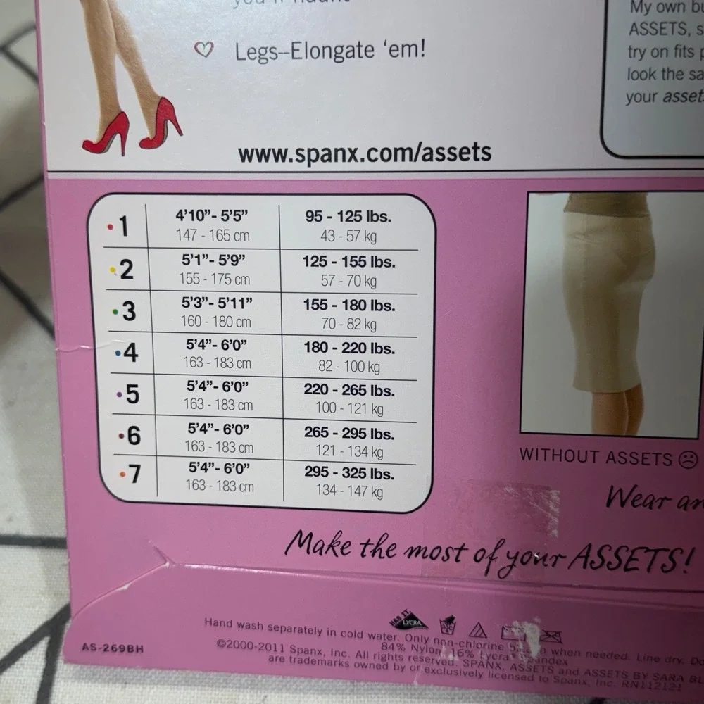 ASSETS Shaping Pantyhose Size 4 Black High-Waist Sheers Sara Blakely Spanx 269B